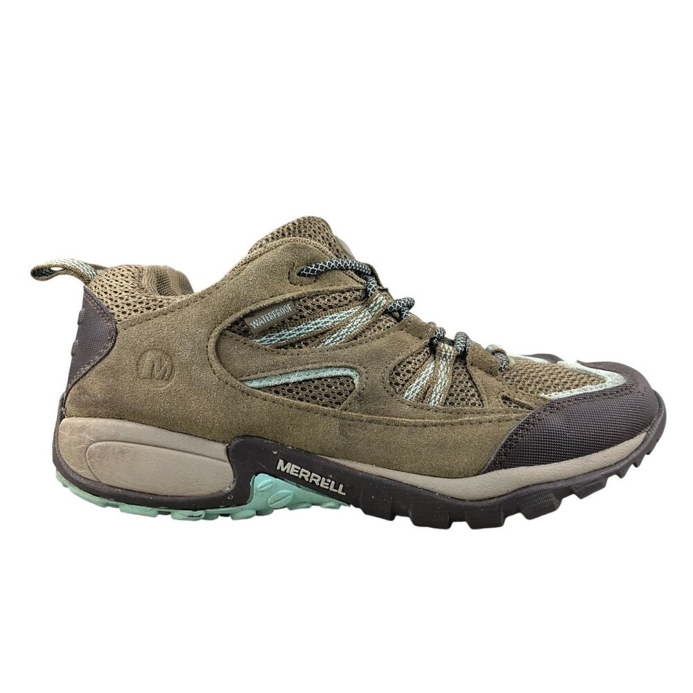 Merrell Women's Size 7.5 Kangaroo Eggshell Brown Suede Lace-Up Hiking Shoes